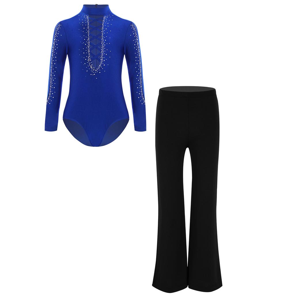 Танцевальный костюм для мальчиков, сетчатый лоскутный купальник, перекрещивающиеся бретели спереди, стразы, штаны, комплект для выступления на сцене