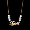 Atoztide Custom Name Necklace for Women Imitation Pear Chain Stainless Steel Jewelry Clavicle Choker Personalized Christmas Gift