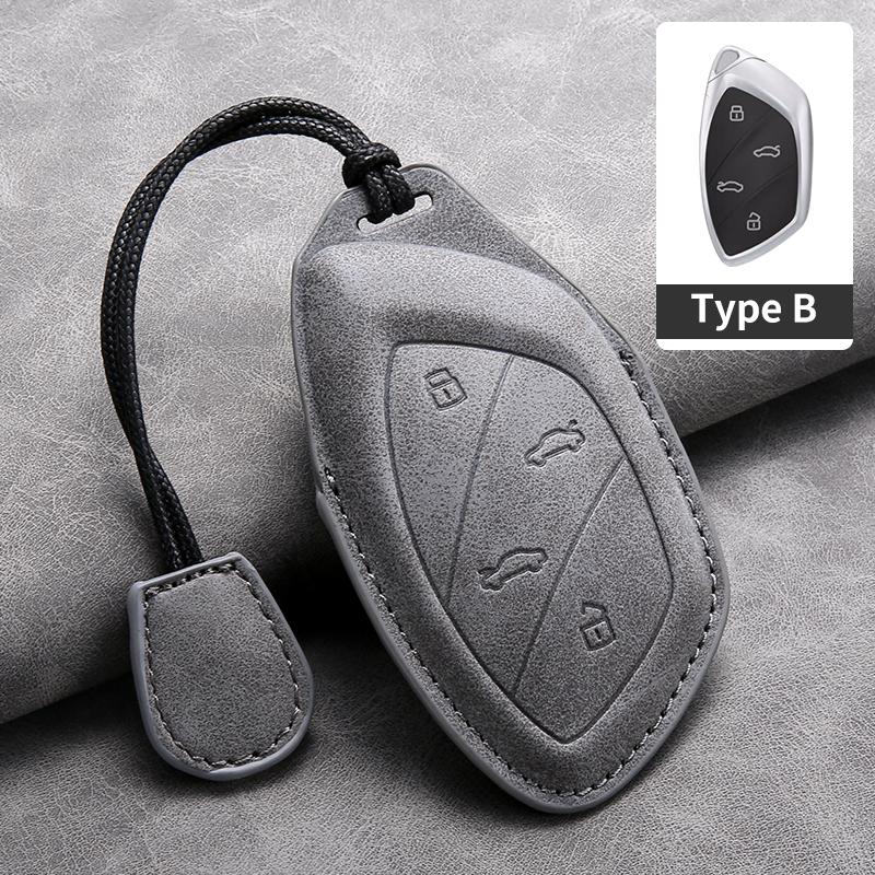 Sheepskin Leather Car Key Case Cover For MG6 EZS HS EHS MARVEL X MARVEL R Electric Roewe RX5 I6 I5 RX3 RX8 ERX5 MG ZS EV2025
