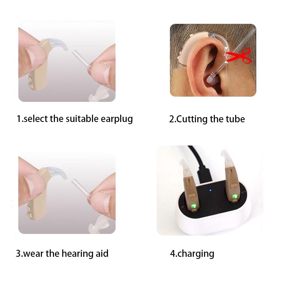 G-26D Цифровой слуховой аппарат высокой мощности 8 каналов 110 дБ Регулируемый звук BTE слуховые аппараты для глухоты Усилитель звука