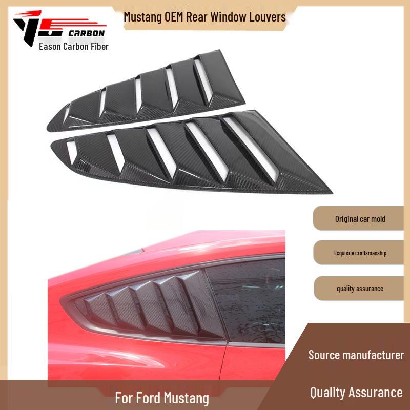 Carbon Fiber Rear Window Louvers for 2014-2022 Mustang - Stylish Decorative Accessory