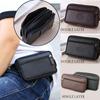 Men's Pocket Money Waist Bag Hip Bag Mobile Phone Case Small Bag Sports Bag Mobile Phone Bag Large Space Zipper Leather Belt Bag