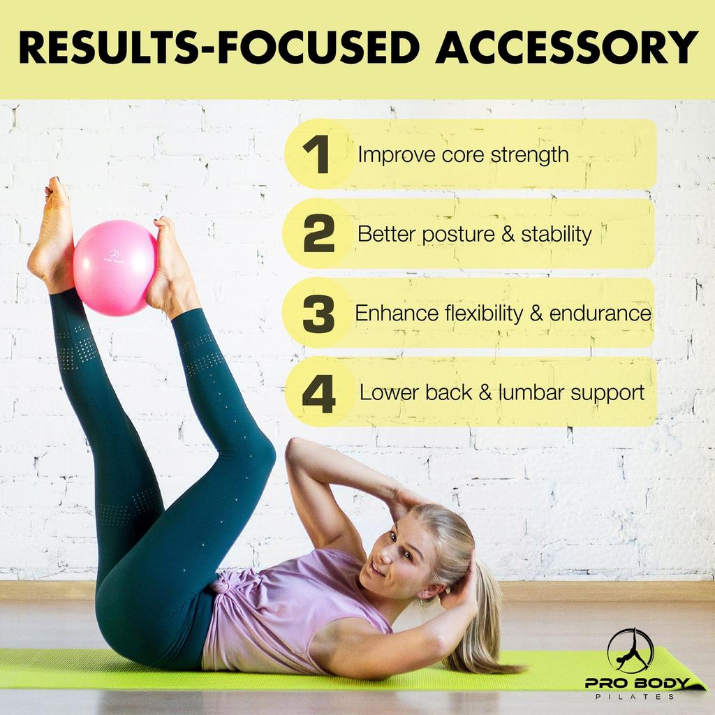 ProBody Pilates Мини-мяч для упражнений - 9 дюймов Маленький мяч Бендера для стабильности, Барре, Пилатеса, Йоги, Тренировки кора и Физиотерапии