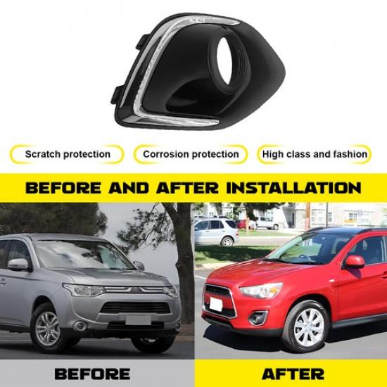 Черная хромированная накладка на рамку противотуманной фары передняя подходит для Mitsubishi Outlander Sport 13-15 EV