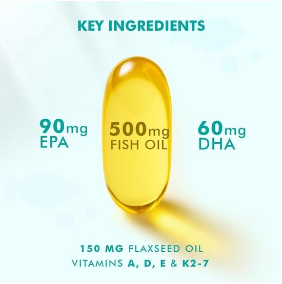 DR. MOREPEN Omega 3 Fish Oil with 300mg EPA & DHA | 500mg | High Potency Fish Oil 60 Softgels (Pack of 1)