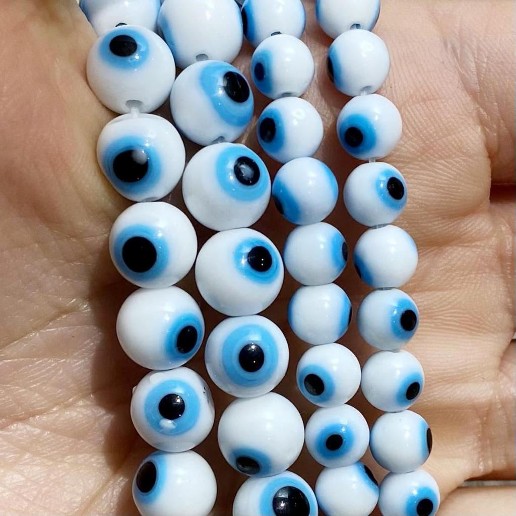 4/6/8 мм красочные круглые бусины от сглаза свободные глазурованные стеклянные бусины лэмпворк для изготовления ювелирных изделий