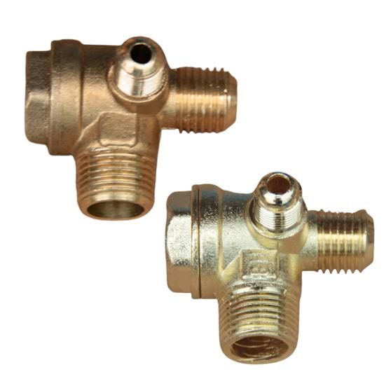 Air Compressor Check Valve 3-Way Easy Installation Copper/Zinc Alloy Male Threaded Unidirectional Check Valve Pipe Fitting for Air Compressor