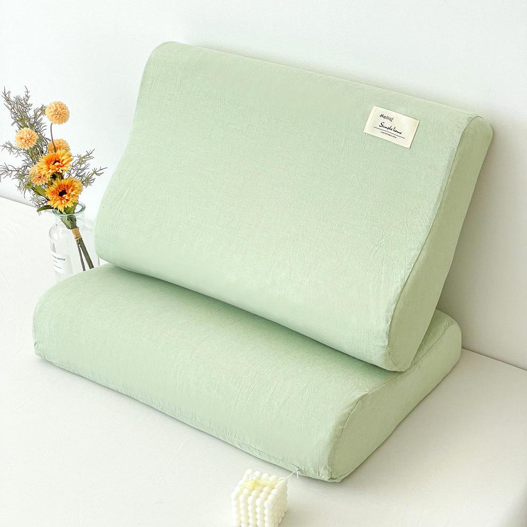 Латексная подушка с эффектом памяти с хлопковой наволочкой для детей, 50x30см, Съемная, Для использования в любое время года, Наволочка 60x40см.