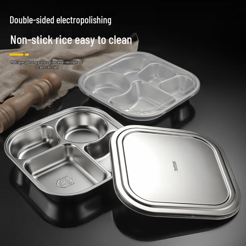 304 Food-Grade Stainless Steel Divided Lunch Box