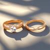 Elegant Round Bright Zircon Ring for Women Single Stone Engagement Wedding Christmas Gift