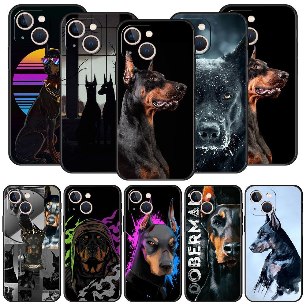 Чехол для телефона с изображением добермана для iPhone 17 16 15 14 13 12 11 Pro Max 17 Air Plus Ударопрочный Мягкий ТПУ Корпус Fundas Capas Coque