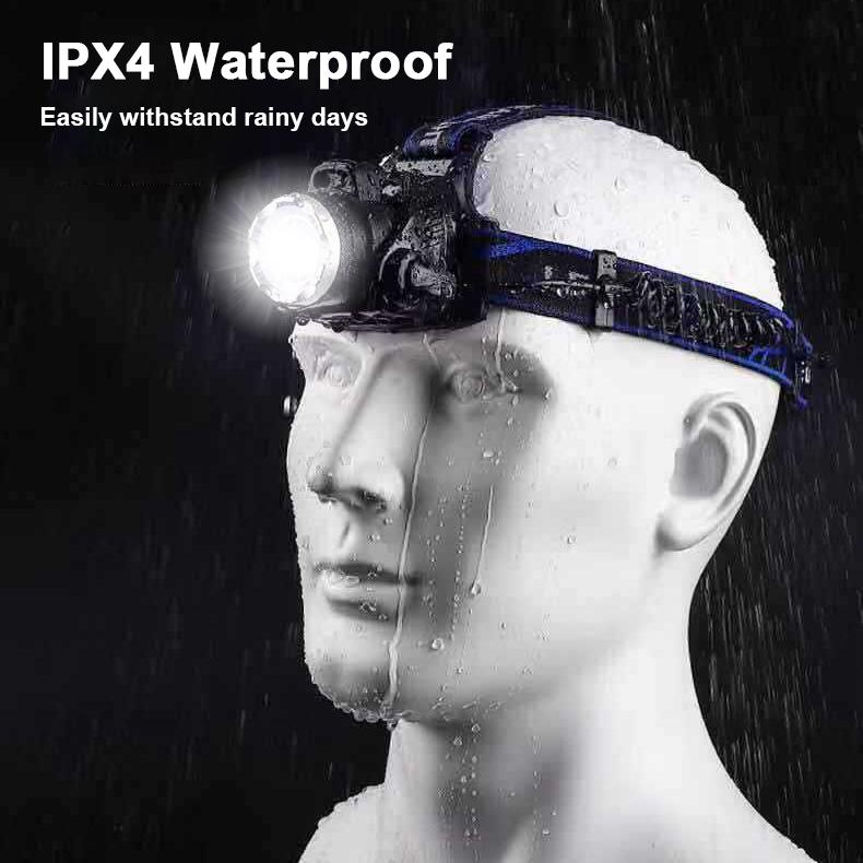 Мощный индукционный светодиодный налобный фонарь L2 LED Zoomable Head Lamp Fishing USB перезаряжаемый налобный фонарь 18650 Battery Hunting Front Light