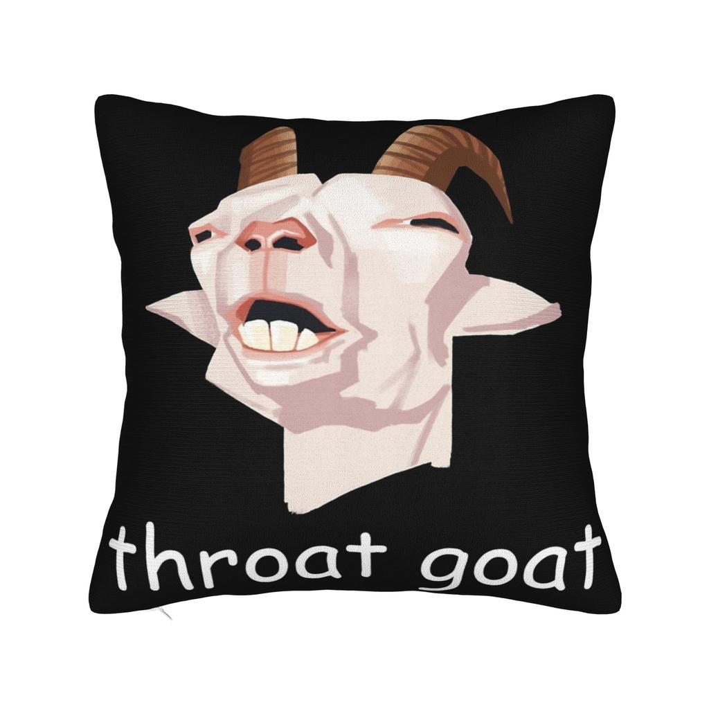 Throat Goat Funny Adult Humor Pillowcase Accessories Printed Cushion Cover Decorative  Throw Pillow Case Cover Seater Multi Size
