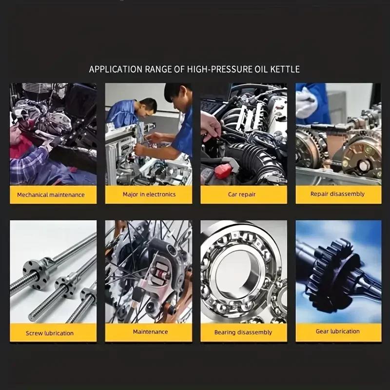 1p Needle Nosed Oil Injector 250ml High-Pressure Oil Pot Plastic Machine Curved Oil Nozzle Manual Refueling Gun Lubricating Tool