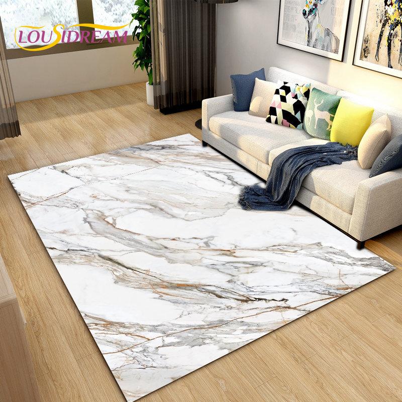 Скандинавский черный цвет, золотой мраморный коврик, большой, ковер для гостиной, спальни, дивана, коврик для украшения, детский нескользящий напольный коврик