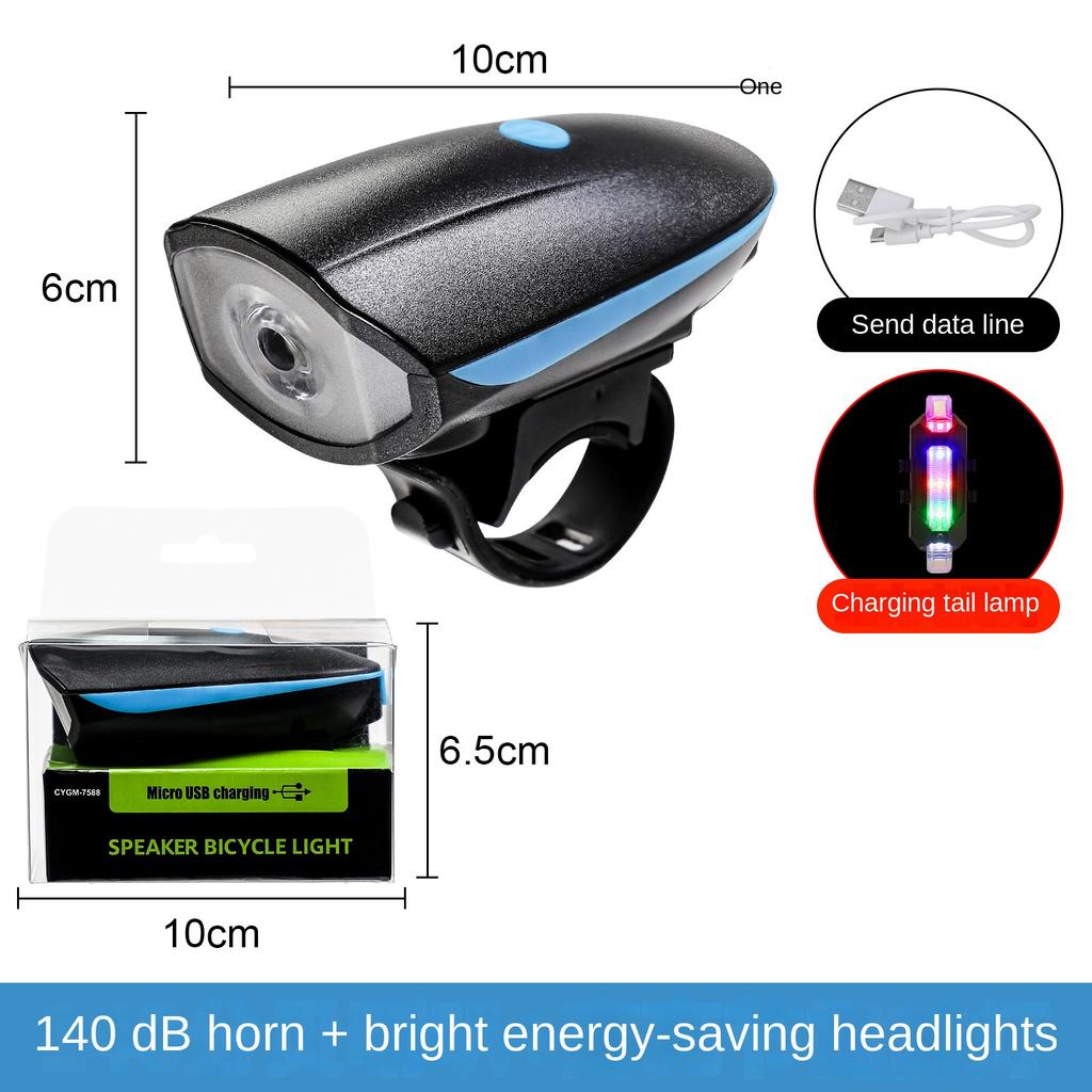 Bicycle Lights with Speakers, Rechargeable Bicycle Lights, Cycling Lights, Bicycle Headlights with 3 Lighting Modes