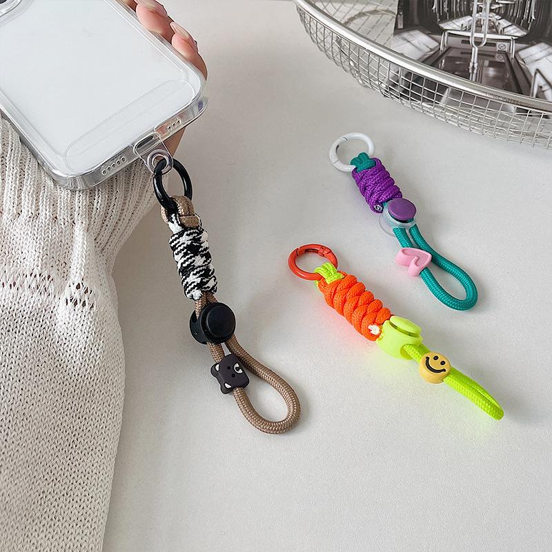 Fashion Keyring Creative Braided Lanyard Keychain For Phone Case Women Anti Lost Knot Rope Strap Car Key Chains Diy Accessories