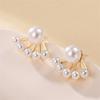 Elegant Fashion Pearl Fan-shapedstud Earrings for Women Girl Gift Jewelry Wholesale