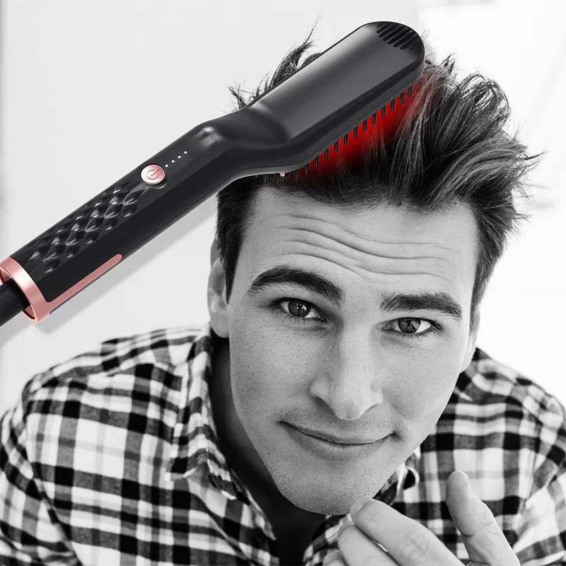 Светодиодный экран 3-в-1 Многофункциональная расческа-щетка для волос и бороды Парикмахерский фен Выпрямитель для мужчин Стайлер Уход за волосами