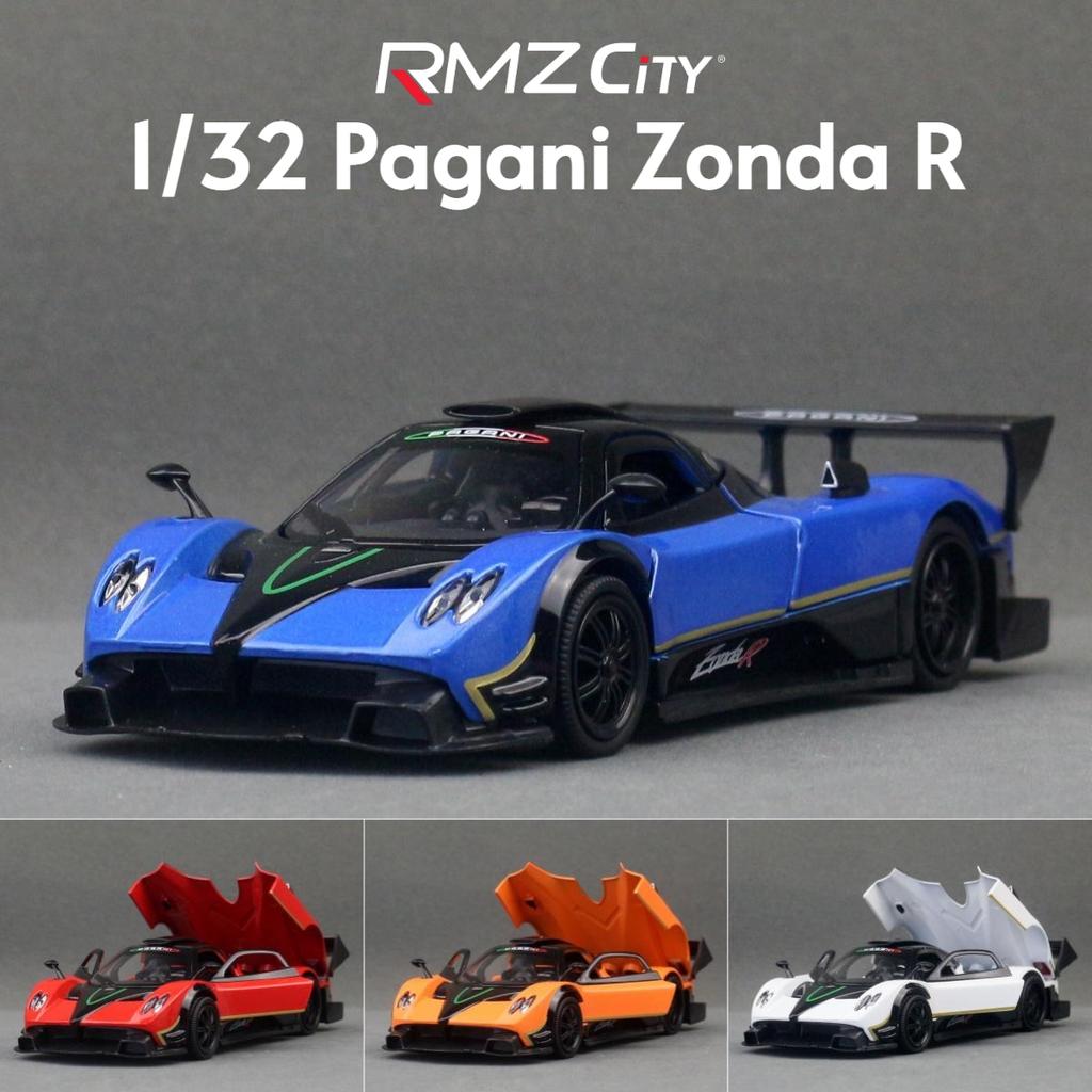 1/32 Pagani Zonda R Toy Car Model RMZ CiTY Diecast Metal Miniature Super Sport Sound & Light Collection Pull Back Gift For Boys
