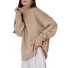 Women Sweater Tops High Collar Long Sleeve Solid Color Loose Fit Knitting Tops Autumn Winter Pullover Tops Daily Wear