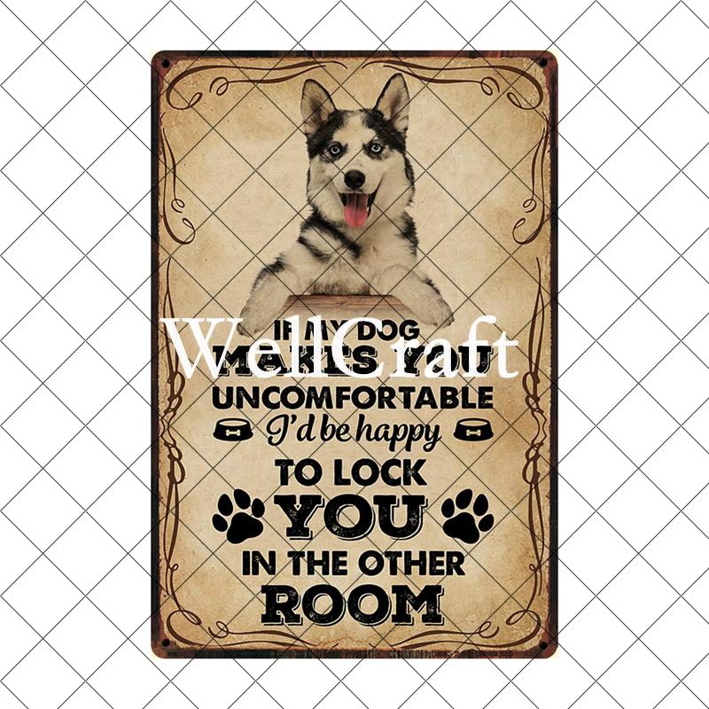 Wellcraft Pet Husky Dog Are Your Friend Wine Cafe Bath Shop Art Metal Tin Sign Wall Poster Iron Painting Pub D CM