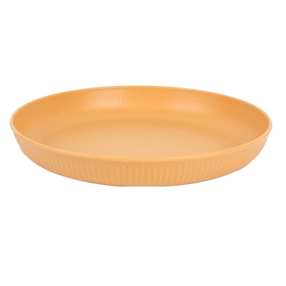 Круглый вертикальный узор, тарелка для еды из пшеничной соломы, интегрированный формовочный пластиковый поднос для фруктов, детский