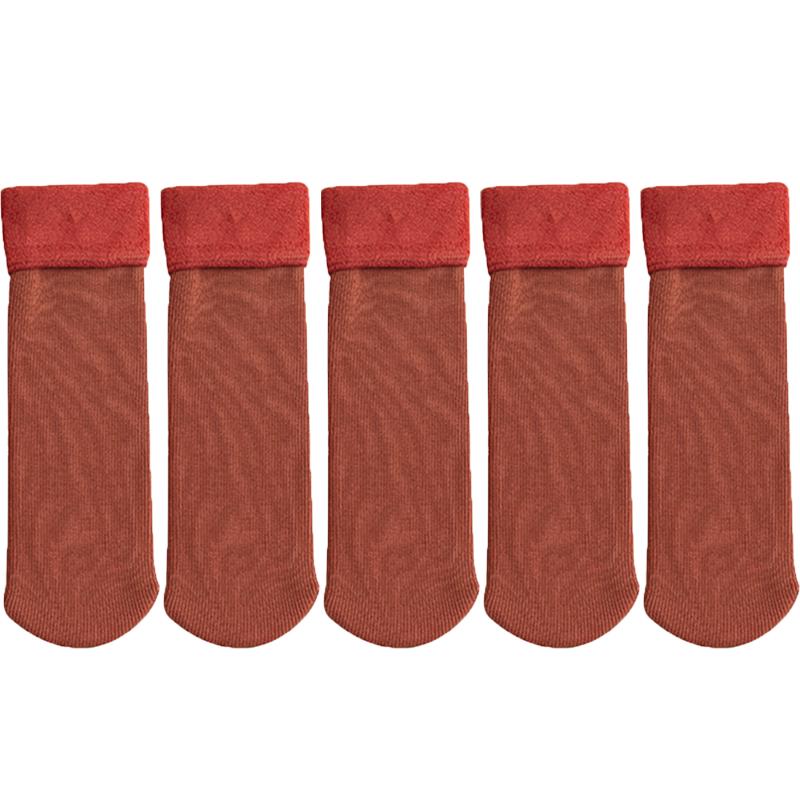 Женские утепленные термоноски, зимние теплые кашемировые носки, бархатные шерстяные самонагревающиеся носки для сна дома