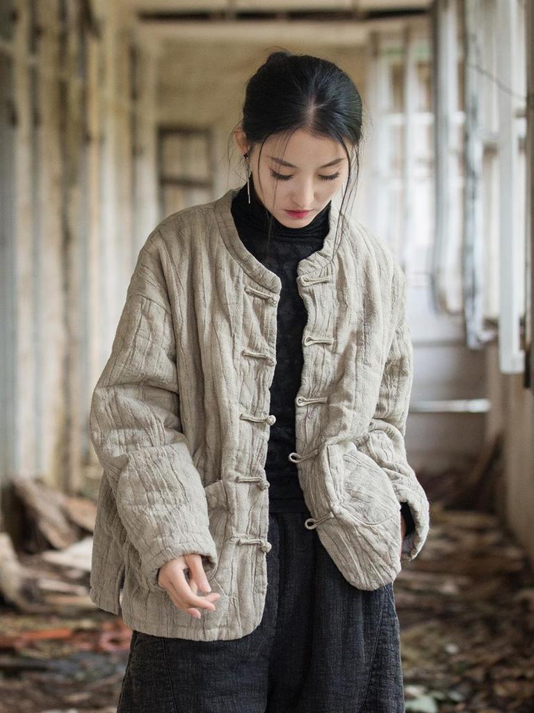 Женская зимняя стеганая куртка из хлопка рами с принтом тай-дай - Новый стиль