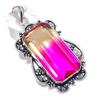 Bi-Color Tourmaline Gemstone 925 Sterling Silver Jewelry Pendant 2.60"
