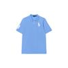 Polo Футболка поло с принтом логотипа в виде букв Прямой крой Футболка с коротким рукавом Детский топ Небесно-голубой 323703635-108