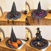 Lightweight Halloween Witch Hat Lace Edge Top Hat New Wizard Cap Party Holiday Decorations
