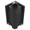 Steel fireplace KRATKI MBN left 8 kW Ø 200 black thermotec