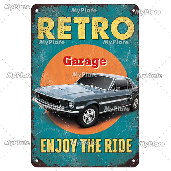 Vintage Auto Garage Metal Sign Vintage Plaque Rules Tin Sign Plate Wall Decor For Bar Club Man Cave Cartoon Art Painting Poster