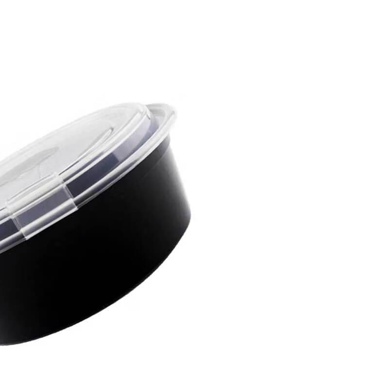 Disposable Black Round Food Container with Vented Dome Lid
