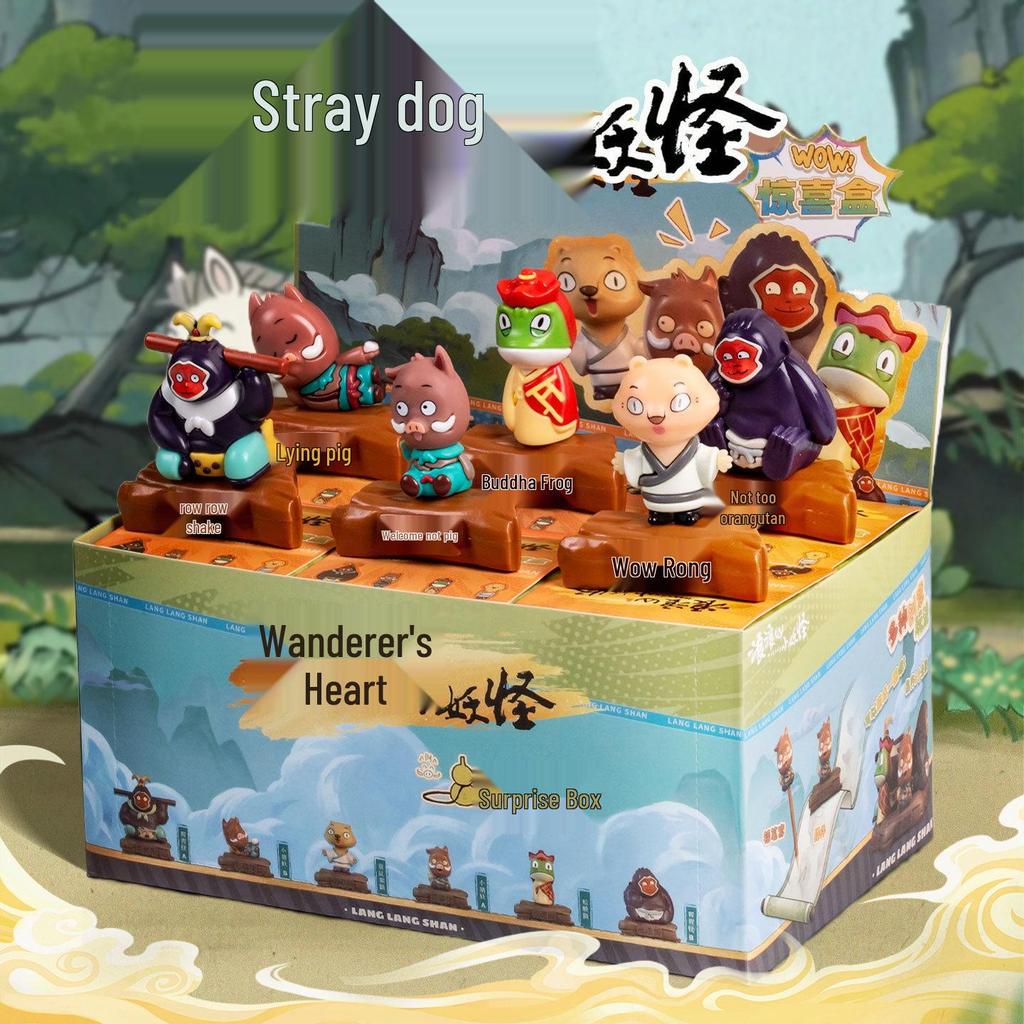 Langlang Mountain Little Monster Figurine - Cartoon Anime Blind Box Ornament.