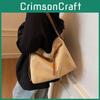Color Solid Style Canvas Bag Women Stitching Details Soft Structure Travel Bags