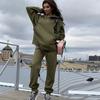 Fleece Women's Tracksuit Hoodies Two Piece Sets Winter Solid Long Sleeve Joggers Pants Suit Female Casual Sportswear Set
