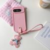 Чехол Pixel 9A 9 Pro Милый Медведь Ремешок на Запястье Чехлы для Телефона для Google Pixel 9 Pro XL 8A 8 7 Pro 7A 9A 9proXL Мягкий ТПУ Чехол с Шнурком