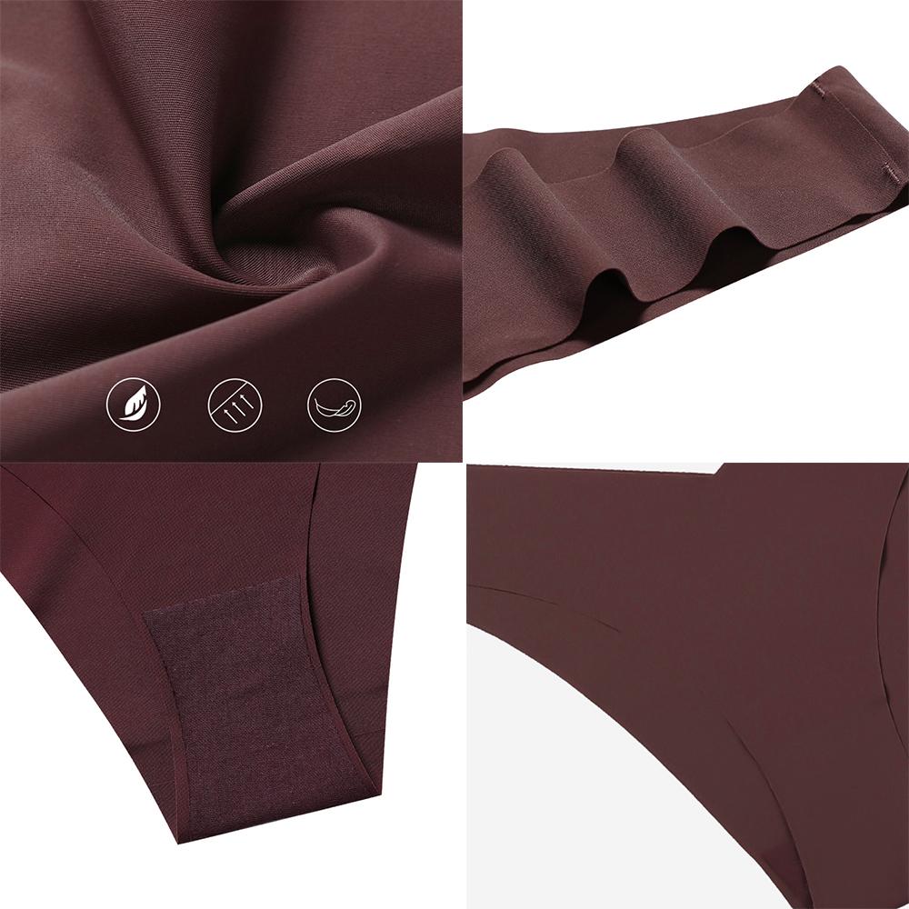 Женское пляжное бикини с глубоким V-образным вырезом, приятные для кожи бесшовные трусики, ультралегкие мягкие трусы, сексуальное нижнее белье с низкой талией