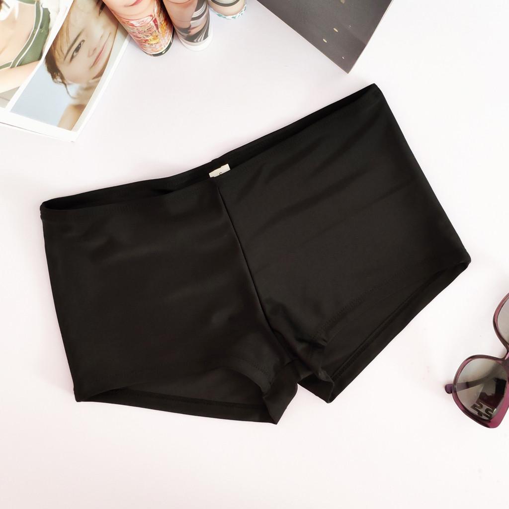 Women Swimsuit Shorts Solid Black Blue Fashion Swim Bikini Bottom High Waist Tankini Bathing Shorts Beach Swimwear