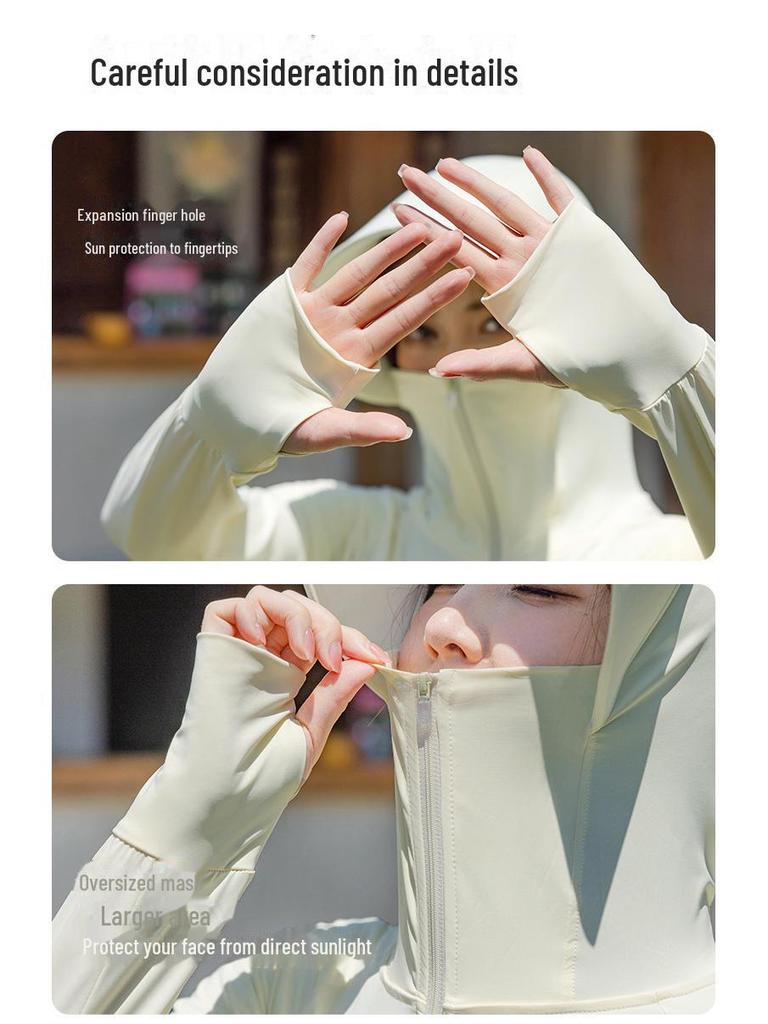 Женская облегающая куртка Ice Silk Sun Protection Jacket - длинная, легкая, с защитой от ультрафиолета на лето 2024 г.