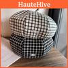 Grid Color Clashing Artistic Vintage Beret Hat Geometric Elements Spring Women