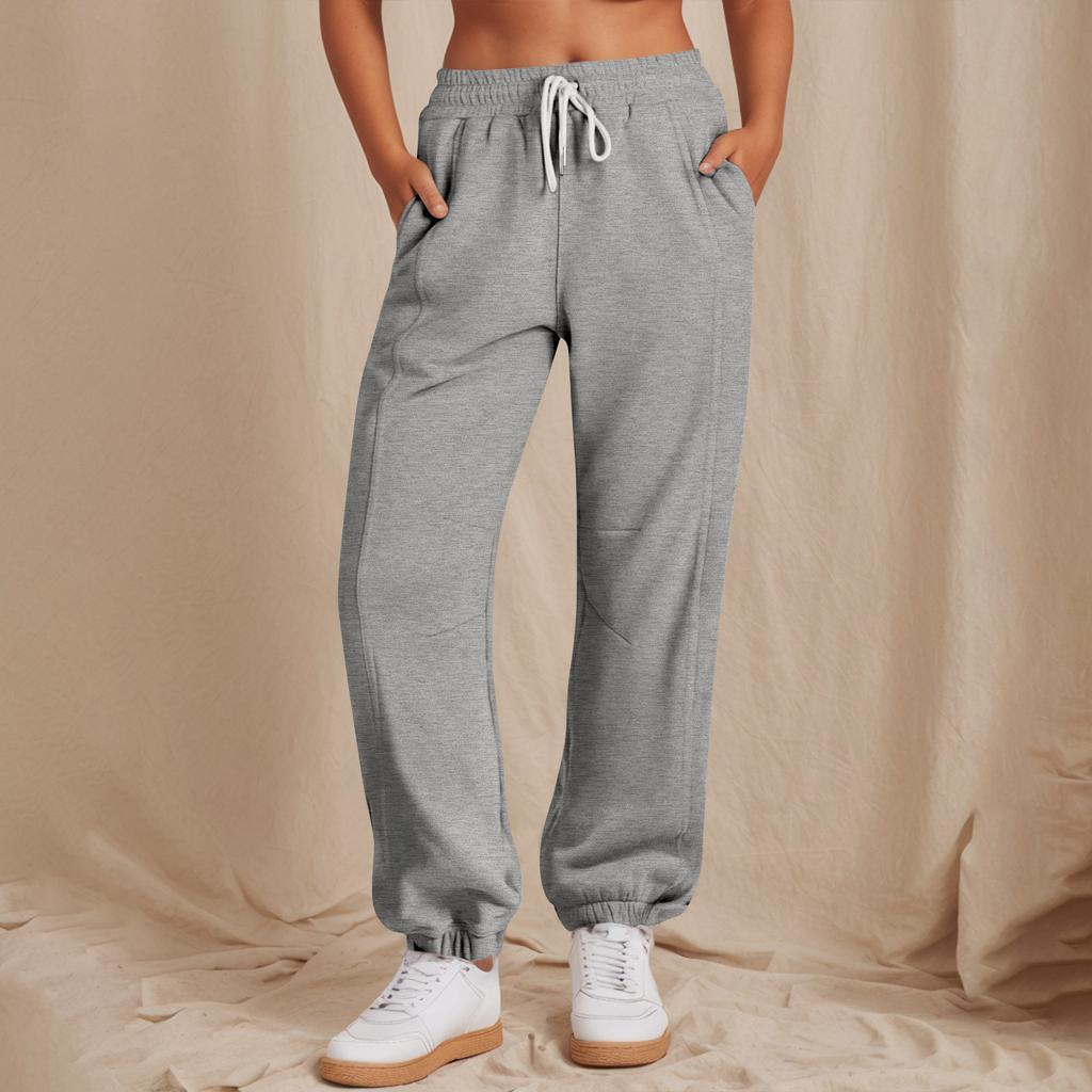 Women's Fashion Casual Solid Color Drawstring Sweatpants