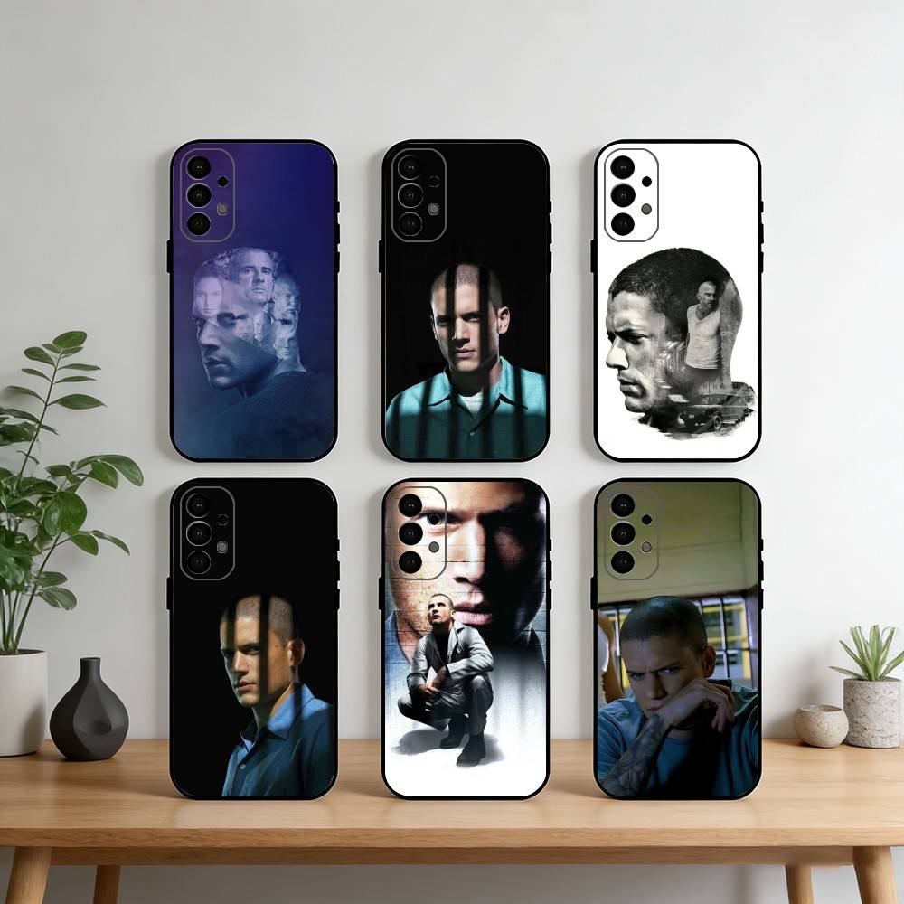 Movie P-Prison B-Break Phone Case For Samsung S25,S24,S21,S22,S23,S30,Ultra,S20,Plus,Fe,Note,10,9,5G Black Cover