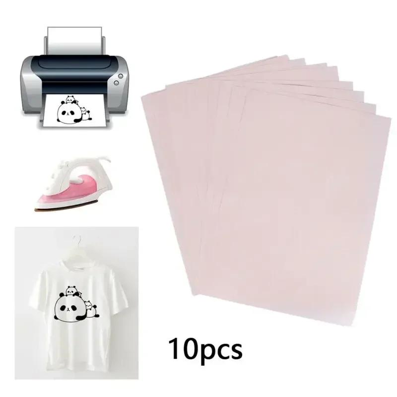 10pcs A4 Heat-Press Transfer Paper T-Shirt Iron-On Fabric Inkjet Printer Mug DIY For Coated Cups Saucers Hats Stone Painting