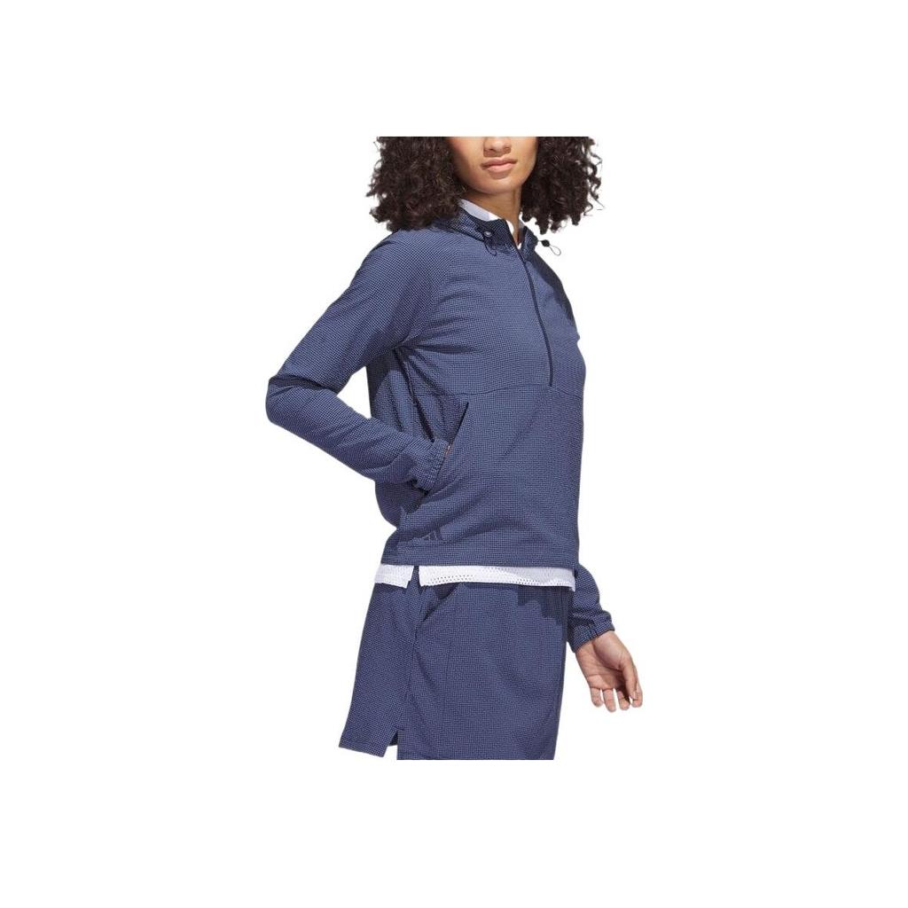 Adidas Однотонная куртка с капюшоном и полумолнией, женские куртки, темно-синие HS8971