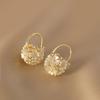 Luxury Gold Color Basket Ball Flowers Earrings Temperament Ear Buckle Personality Earrings