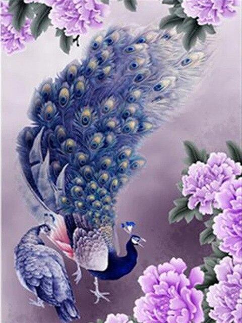 Полный дрель квадратная алмазная живопись Павлин картина со стразами Алмазная вышивка животное вышивка крестиком Декор для дома