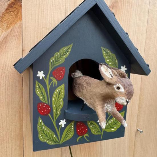 Yousheng Кинетическое искусство Скворечник Настенный декор Животное в доме Настенное украшение Настенное искусство для сада на открытом воздухе для фермерского дома Дома Комнаты Двора Патио Веранды